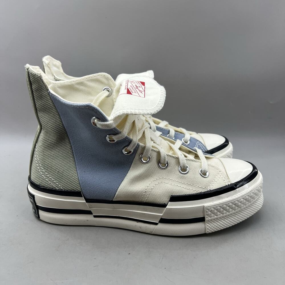 Converse Chuck 70 Plus High Mashup Shoes Women's 7.5 Blue White Canvas Sneaker